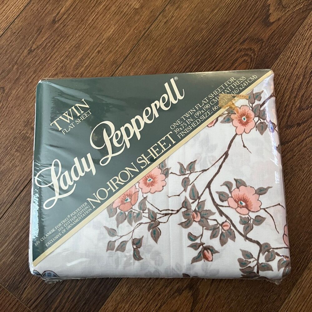 NWT Vintage Lady Pepperell Dutchess Twin Flat Sheet Sheet Japanese Garden new